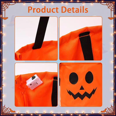 Lumi Loot Glow Haul Buckets – LED Light-Up Halloween Candy Bags